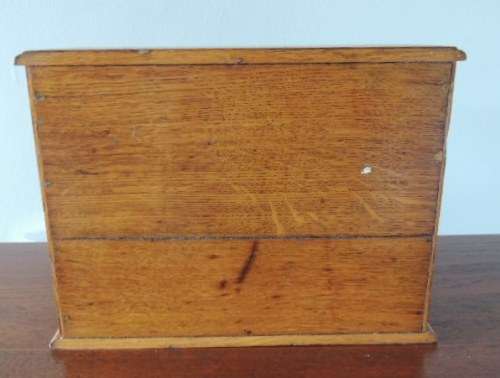 OAK HUMIDOR 1920's - PLEASE READ HIDDEN MESSAGES FOUND ON THE DRAWERS!