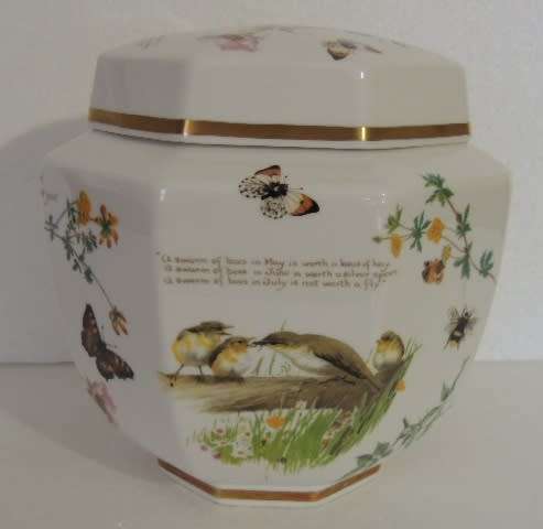 CAVERSWALL OCTAGONAL GINGER JAR -  "SUMMER" - STUNNING!!