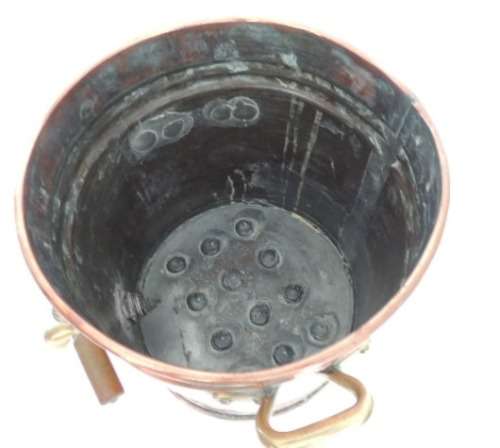 COPPER URN WITH BRASS HANDLES AND TAP