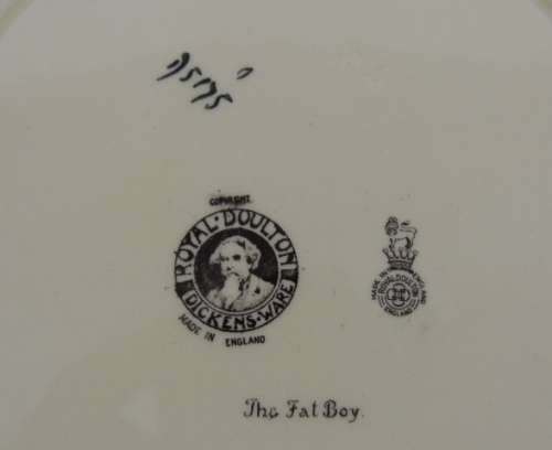 ROYAL DOULTON DICKENS WARE RACK PLATE 26 cm - "THE FAT BOY"