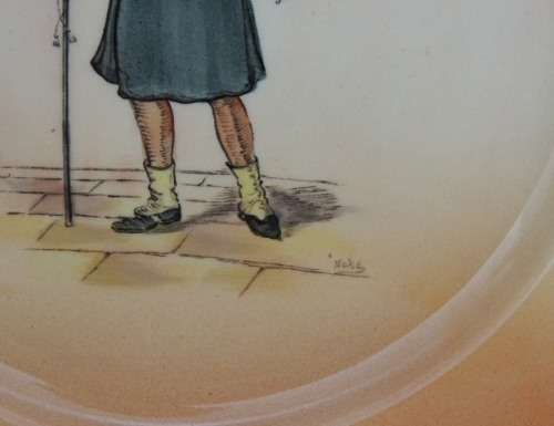 ROYAL DOULTON DICKENS WARE RACK PLATE 26 cm - "MR MICAWBER", Signed by Charles Noke