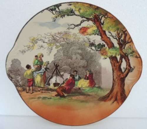 ROYAL DOULTON SERIES WARE CAKE PLATE - "THE GIPSIES"