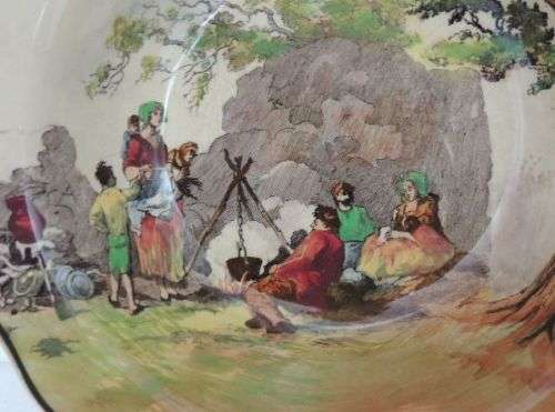 ROYAL DOULTON SERIES WARE LARGE FRUIT BOWL - "THE GIPSIES"