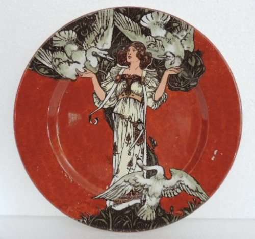 ROYAL DOULTON PLATE DEPICTING LEDA AND SWANS