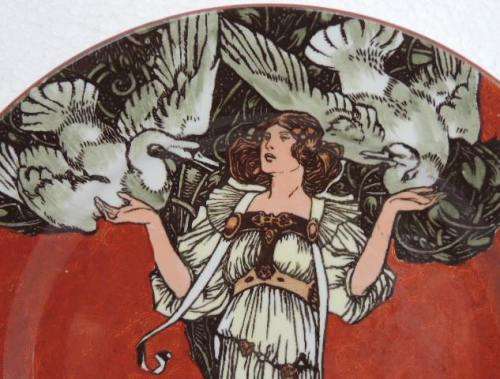ROYAL DOULTON PLATE DEPICTING LEDA AND SWANS