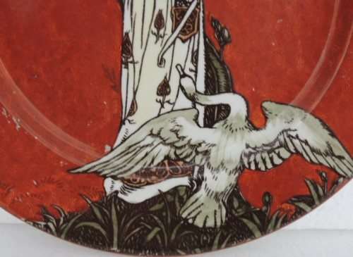 ROYAL DOULTON PLATE DEPICTING LEDA AND SWANS