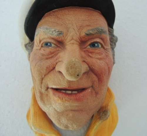 MAGNIFICENT CHALKWARE HEAD - "SKIPPER"