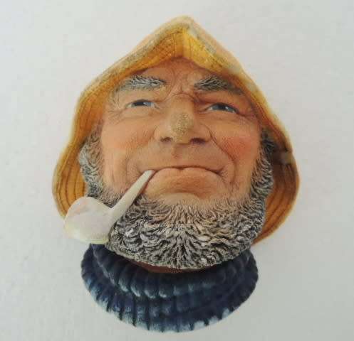 MAGNIFICENT CHALKWARE HEAD - "OLD SALT" by Legend Products - signed