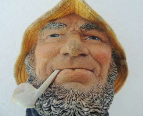 MAGNIFICENT CHALKWARE HEAD - "OLD SALT" by Legend Products - signed