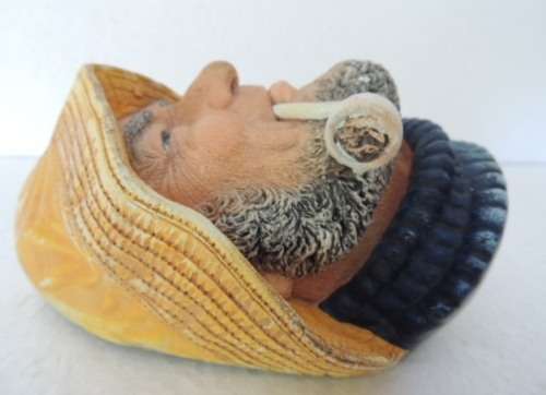 MAGNIFICENT CHALKWARE HEAD - "OLD SALT" by Legend Products - signed