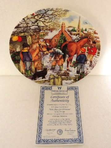 WEDGWOOD PLATE - "NEW SHOES FOR CHRISTMAS", boxed with COA