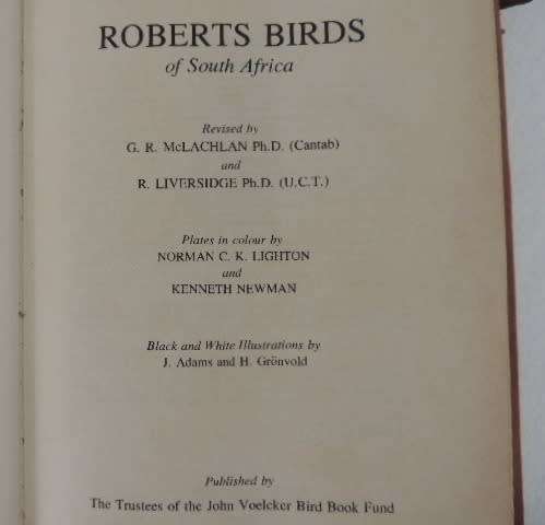 ROBERTS BIRDS OF SOUTH AFRICA LEATHER BOUND BOOK - McLACHLAN & LIVERSAGE