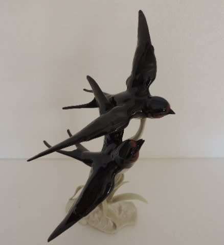 HUTSCHENREUTHER "SWALLOWS IN FLIGHT" - ABSOLUTELY EXQUISITE