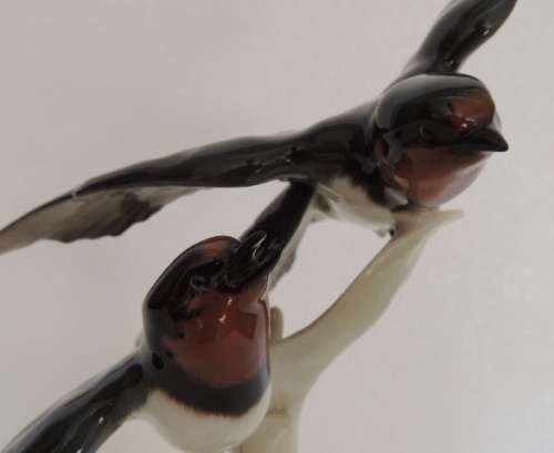 HUTSCHENREUTHER "SWALLOWS IN FLIGHT" - ABSOLUTELY EXQUISITE