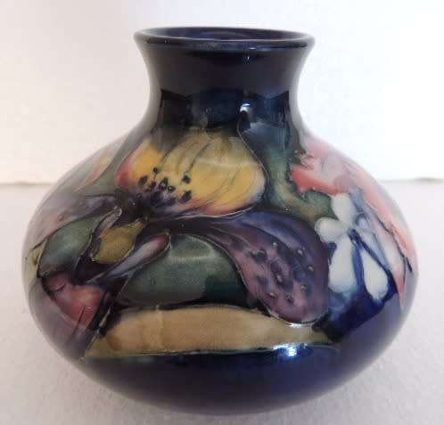 MOORCROFT "ORCHID" VASE - SIMPLY STUNNING, 13 cm, RESERVED FOR nicandtk
