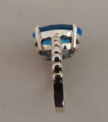 STERLING SILVER RING WITH LARGE BLUE STONE - STUNNING, price reduced