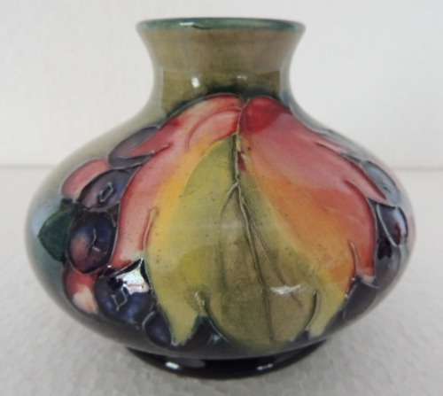 MOORCROFT LEAF AND BERRY VASE - reserved for DebTuc