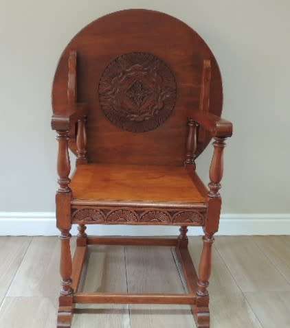 OAK MONKS CHAIR - METAMORPHIC, price reduced