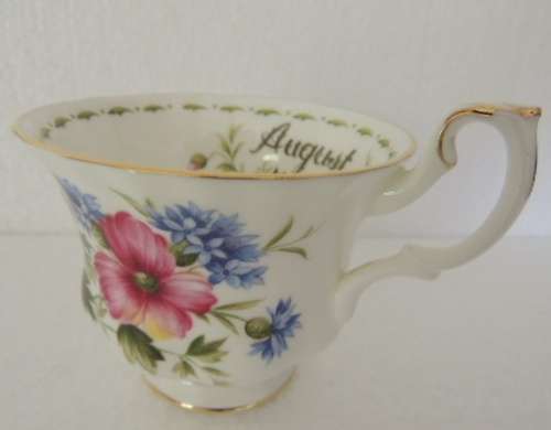 ROYAL ALBERT TRIO FLOWER OF THE MONTH - AUGUST
