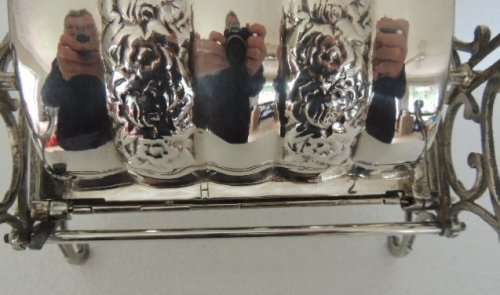 MAGNIFICENT SILVER PLATED MUFFIN WARMER, price reduced
