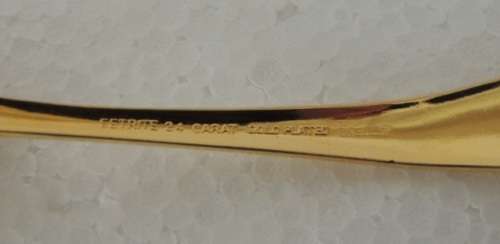 GOLD PLATED TEASPOONS AND SUGAR SPOON - RESERVED FOR Greg8