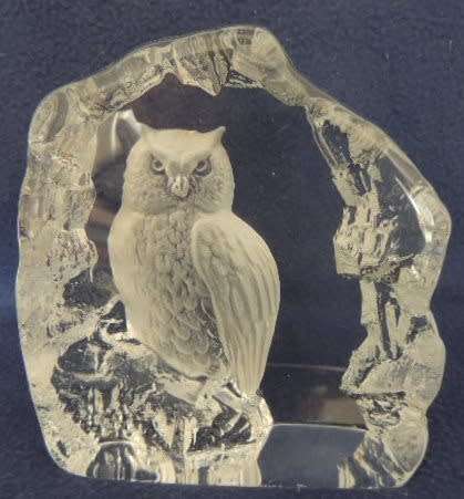 MATS JONASSON OWL PAPERWEIGHT - SIGNED reserved for Tori 16