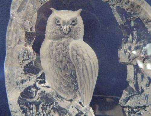 MATS JONASSON OWL PAPERWEIGHT - SIGNED reserved for Tori 16