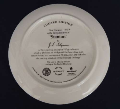 Wedgwood Limited Edition Plate - `STANTON` boxed with COA