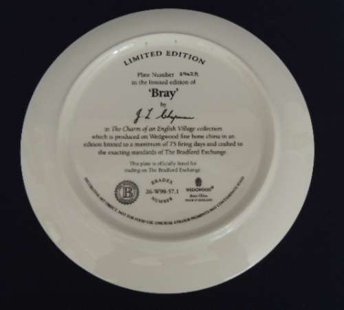 Wedgwood Limited Edition Plate - `BRAY` boxed with COA