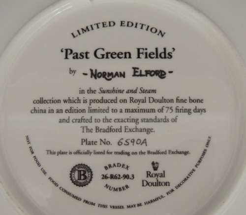 Royal Doulton Plate - `PAST GREEN FIELDS`(Price reduced)