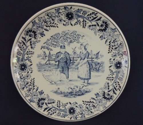 Boch Delft Plate - Feeding The Ducks - reserved for jacoba1964