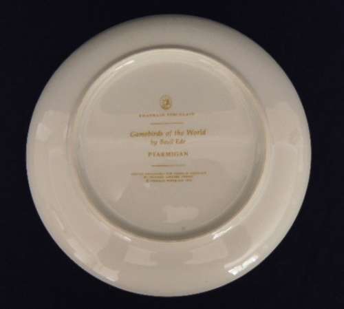 Franklin Gamebirds Of The World Plate - `PTARMIGAN`