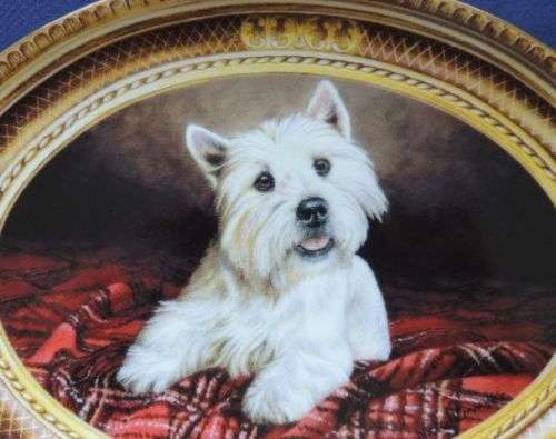 Franklin Mint West Highland White Terrier Plate - MASTER OF THE TARTAN