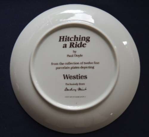 Danbury Mint WESTIES Collector`s Plate - HITCHING A RIDE