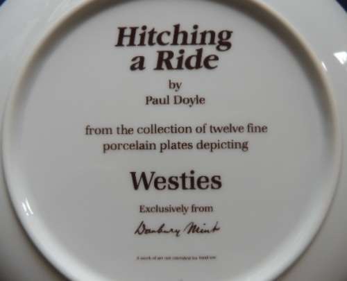 Danbury Mint WESTIES Collector`s Plate - HITCHING A RIDE