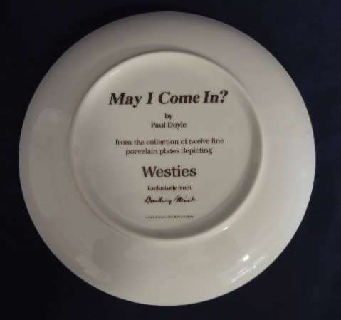 Danbury Mint WESTIES Collector`s Plate - MAY I COME IN?