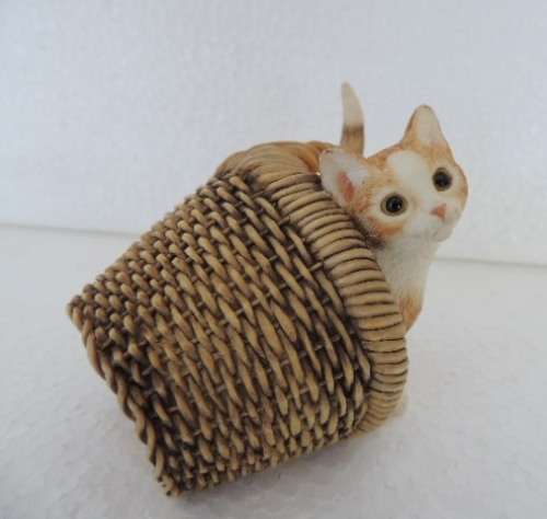 Sherratt and Simpson Cat Figurine - Kittens In Basket