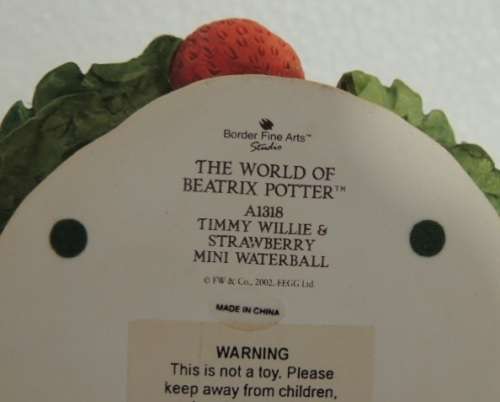 Beatrix Potter Mini Waterball by BFA - Timmy Willie and Strawberry