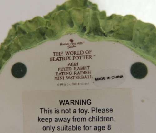 Beatrix Potter Mini Waterball by BFA - Peter Rabbit Eating Radish