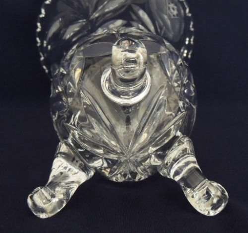 Rose and Leaf Cut Crystal Vase - 22 cm