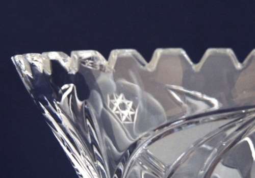 Rose and Leaf Cut Crystal Vase - 22 cm