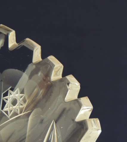 Rose and Leaf Cut Crystal Vase - 22 cm