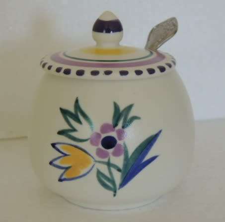 Poole Pottery Sugar Bowl (SUGAR SPOON INCLUDED)