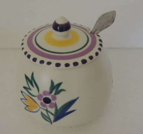 Poole Pottery Sugar Bowl (SUGAR SPOON INCLUDED)