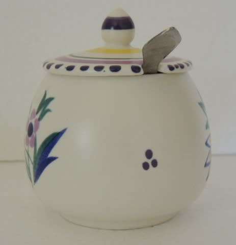 Poole Pottery Sugar Bowl (SUGAR SPOON INCLUDED)