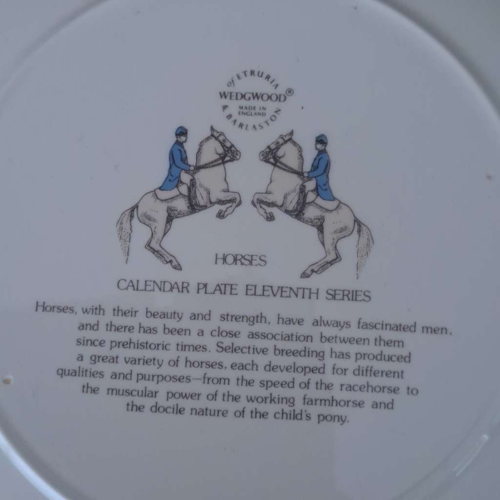Wedgwood Calendar Plate 1981 - Horses