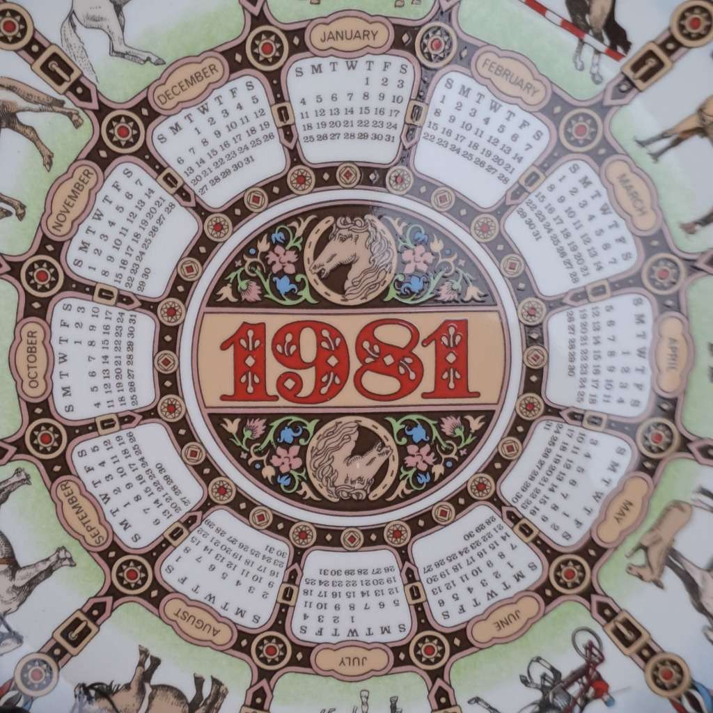 Wedgwood Calendar Plate 1981 - Horses