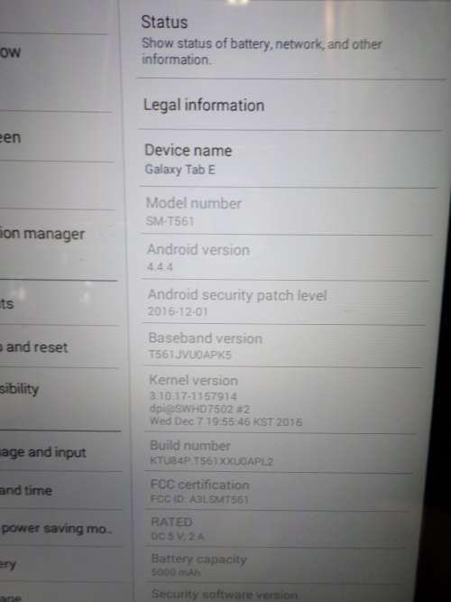 SAMSUNG TAB E MODEL- SM-T561