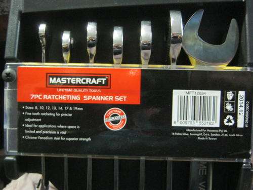 MASTERCRAFT 7PCE RATCHETING SPANNER SET