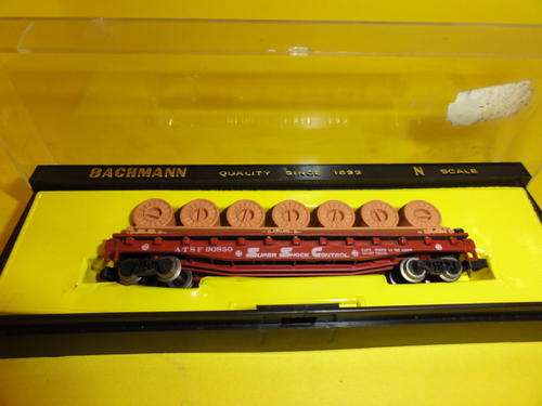 BACHMANN N GAUGE SANTA FE WAGON WITH CABLE REELS IN MINT BOXED CONDITION